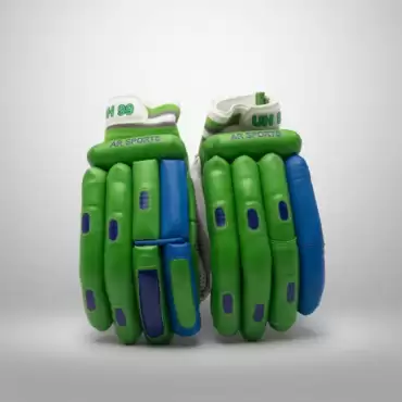 AR Neon Green & Blue Cricket Gloves